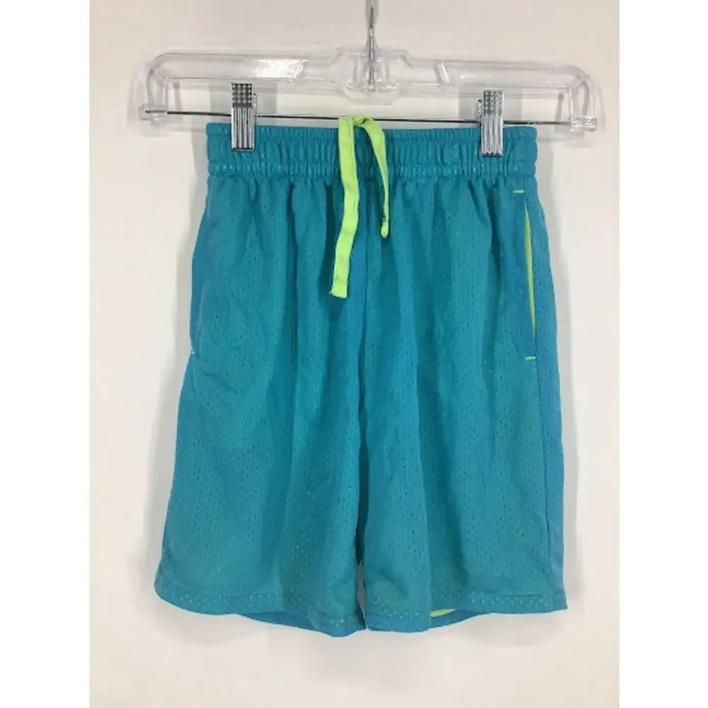 Old Navy Athletic Works Blue Green Athletic Mesh Basketball Short Size Medium 8